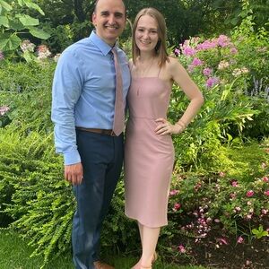 Strapless Blush Pink Midi Dress